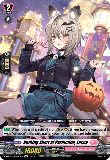 (040) Cardfight Vanguard Lyrical Monasterio: Trick or Trick! Single: Nothing Short of Perfection, Lucca [D-Format] (V.1 - Rare)  Rare