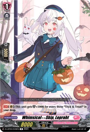 (046) Cardfight Vanguard Lyrical Monasterio: Trick or Trick! Single: Whimsical↔Skip, Lopraht [D-Format] (V.1 - Rare)  Rare