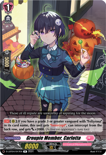 (047) Cardfight Vanguard Lyrical Monasterio: Trick or Trick! Single: Groupie Member, Carlotta [D-Format] (V.1 - Rare)  Rare