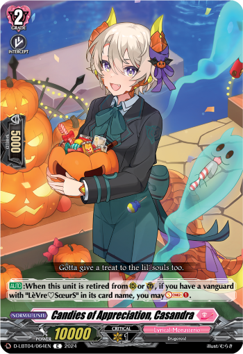 (064) Cardfight Vanguard Lyrical Monasterio: Trick or Trick! Single: Candies of Appreciation, Casandra [D-Format]  Common