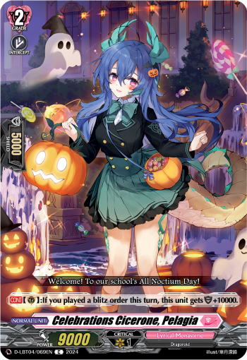 (069) Cardfight Vanguard Lyrical Monasterio: Trick or Trick! Single: Celebrations Cicerone, Pelagia [D-Format]  Common