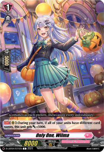 (071) Cardfight Vanguard Lyrical Monasterio: Trick or Trick! Single: Only One, Wilma [D-Format]  Common