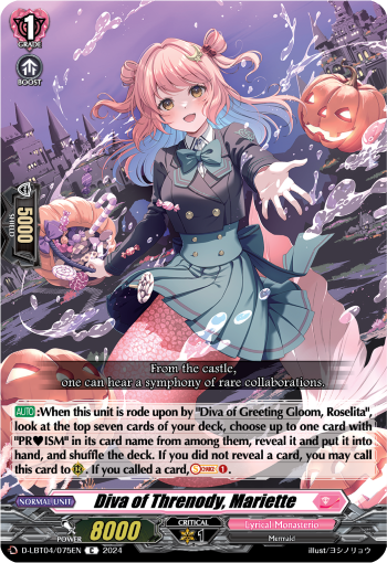 (075) Cardfight Vanguard Lyrical Monasterio: Trick or Trick! Single: Diva of Threnody, Mariette [D-Format]  Common