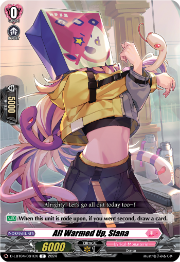 (081) Cardfight Vanguard Lyrical Monasterio: Trick or Trick! Single: All Warmed Up, Siana [D-Format]  Common