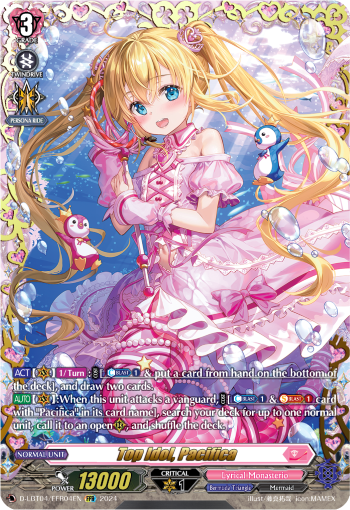 (FFR04) Cardfight Vanguard Lyrical Monasterio: Trick or Trick! Single: Top Idol, Pacifica [D-Format] (V.2 - Double Frame Rare)  Double Frame Rare