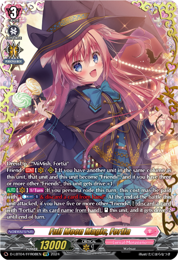 (FFR08) Cardfight Vanguard Lyrical Monasterio: Trick or Trick! Single: Full Moon Magic, Fortia [D-Format] (V.2 - Double Frame Rare)  Double Frame Rare