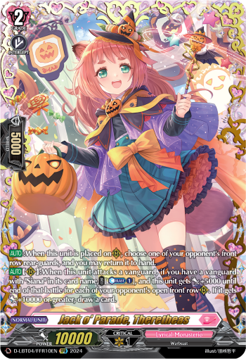 (FFR10) Cardfight Vanguard Lyrical Monasterio: Trick or Trick! Single: Jack o' Parade, Theretheas [D-Format] (V.2 - Double Frame Rare)  Double Frame Rare