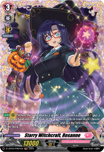 (FR01) Cardfight Vanguard Lyrical Monasterio: Trick or Trick! Single: Starry Witchcraft, Rosanne [D-Format] (V.2 - Frame Rare)  Frame Rare