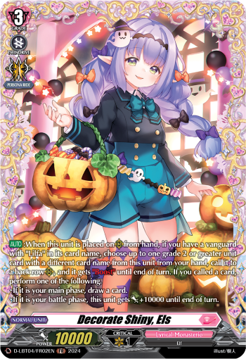 (FR02) Cardfight Vanguard Lyrical Monasterio: Trick or Trick! Single: Decorate Shiny, Els [D-Format] (V.2 - Frame Rare)  Frame Rare