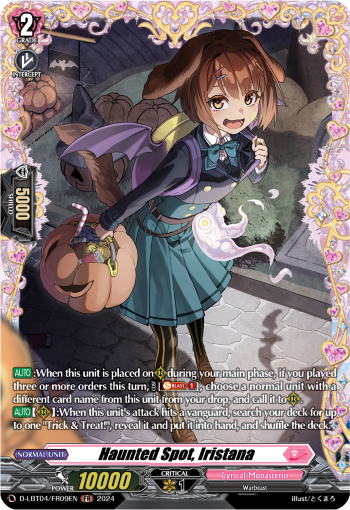 (FR09) Cardfight Vanguard Lyrical Monasterio: Trick or Trick! Single: Haunted Spot, Iristana [D-Format] (V.2 - Frame Rare)  Frame Rare