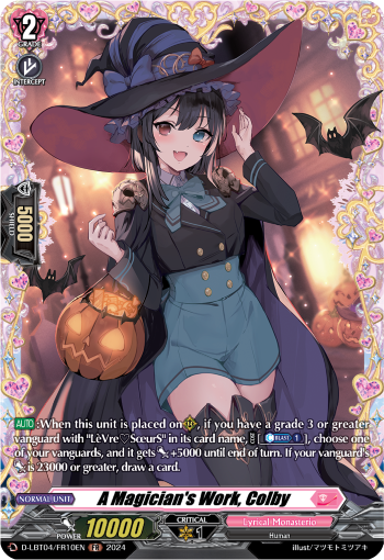 (FR10) Cardfight Vanguard Lyrical Monasterio: Trick or Trick! Single: A Magician's Work, Colby [D-Format] (V.2 - Frame Rare)  Frame Rare