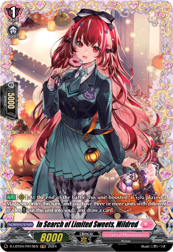 (FR15) Cardfight Vanguard Lyrical Monasterio: Trick or Trick! Single: In Search of Limited Sweets, Mildred [D-Format] (V.2 - Frame Rare)  Frame Rare