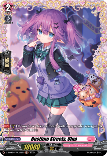 (FR25) Cardfight Vanguard Lyrical Monasterio: Trick or Trick! Single: Bustling Streets, Olga [D-Format] (V.2 - Frame Rare)  Frame Rare