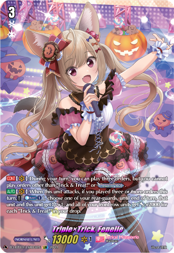 (LSR03) Cardfight Vanguard Lyrical Monasterio: Trick or Trick! Single: Tr!ple×Tr!ck, Fenelle [D-Format] (V.3 - Secret Rare)  Secret Rare