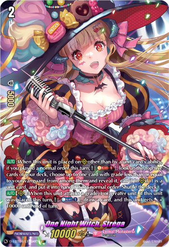 (LSR06) Cardfight Vanguard Lyrical Monasterio: Trick or Trick! Single: One Night Witch, Strega [D-Format] (V.3 - Secret Rare)  Secret Rare