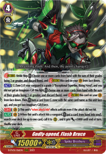 (016) Cardfight Vanguard History Collection Single: Godly-speed, Flash Bruce [P-Format]  Triple Rare