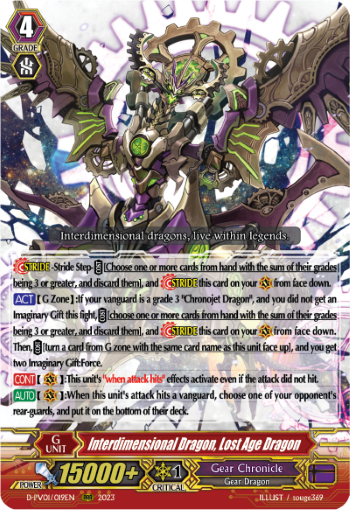 (019) Cardfight Vanguard History Collection Single: Interdimensional Dragon, Lost Age Dragon [P-Format]  Triple Rare