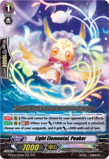 (027) Cardfight Vanguard History Collection Single: Light Elemental, Peaker [P-Format]  Double Rare