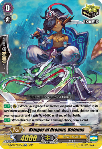 (029) Cardfight Vanguard History Collection Single: Bringer of Dreams, Belenus [P-Format]  Double Rare