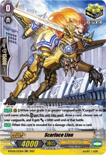 (033) Cardfight Vanguard History Collection Single: Scarface Lion [P-Format]  Double Rare