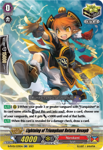 (039) Cardfight Vanguard History Collection Single: Lightning of Triumphant Return, Reseph [P-Format]  Double Rare
