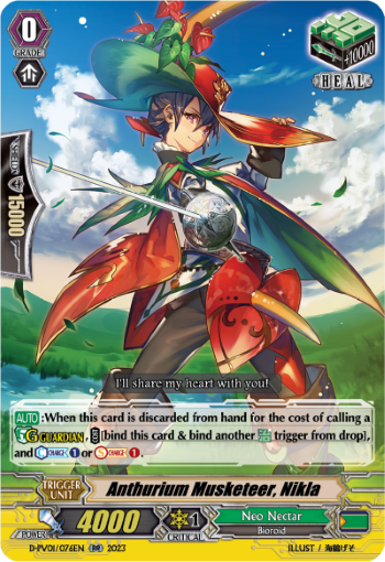 (076) Cardfight Vanguard History Collection Single: Anthurium Musketeer, Nikla [P-Format]  Double Rare