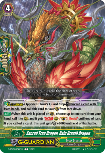 (100) Cardfight Vanguard History Collection Single: Sacred Tree Dragon, Rain Breath Dragon [P-Format]  Common