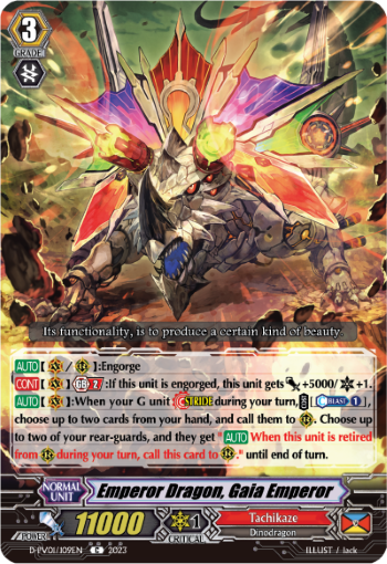 (109) Cardfight Vanguard History Collection Single: Emperor Dragon, Gaia Emperor [P-Format]  Common