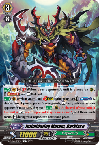 (122) Cardfight Vanguard History Collection Single: Intimidating Mutant, Darkface [P-Format]  Common