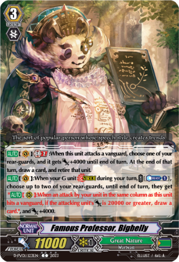 (123) Cardfight Vanguard History Collection Single: Famous Professor, Bigbelly [P-Format]  Common