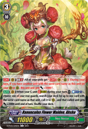(124) Cardfight Vanguard History Collection Single: Ranunculus Flower Maiden, Ahsha [P-Format]  Common