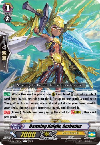 (129) Cardfight Vanguard History Collection Single: Dawning Knight, Gorboduc [P-Format]  Common