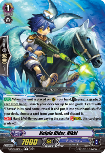 (145) Cardfight Vanguard History Collection Single: Kelpie Rider, Nikki [P-Format]  Common