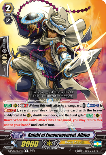 (174) Cardfight Vanguard History Collection Single: Knight of Encouragement, Albion [P-Format]  Common