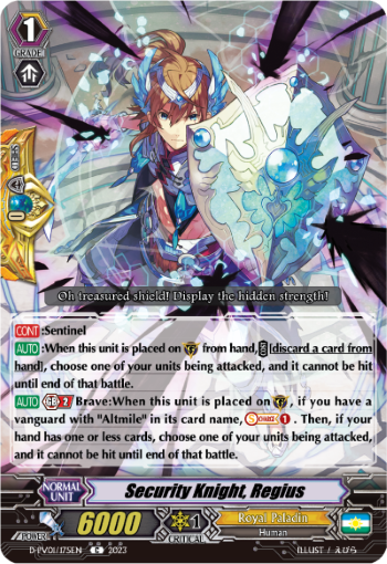 (175) Cardfight Vanguard History Collection Single: Security Knight, Regius [P-Format]  Common