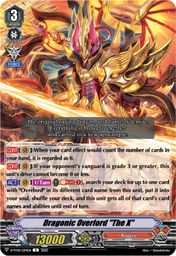 (224) Cardfight Vanguard History Collection Single: Dragonic Overlord The X [V Format]  Common