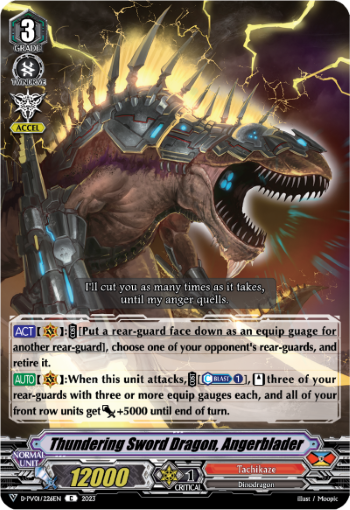 (226) Cardfight Vanguard History Collection Single: Thundering Sword Dragon, Angerblader [V Format]  Common
