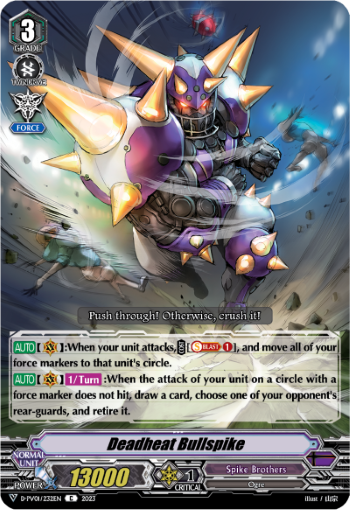 (232) Cardfight Vanguard History Collection Single: Deadheat Bullspike [V Format]  Common