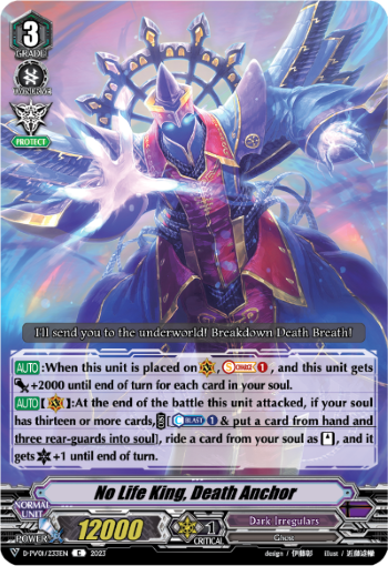 (233) Cardfight Vanguard History Collection Single: No Life King, Death Anchor [V Format]  Common