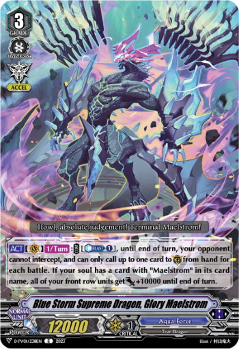 (238) Cardfight Vanguard History Collection Single: Blue Storm Supreme Dragon, Glory Maelstrom [V Format]  Common