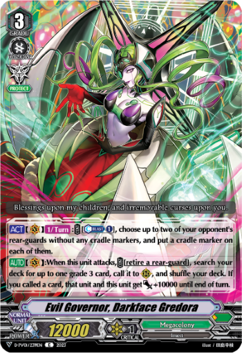 (239) Cardfight Vanguard History Collection Single: Evil Governor, Darkface Gredora [V Format]  Common