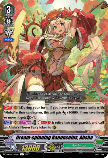 (241) Cardfight Vanguard History Collection Single: Dream-spinning Ranunculus, Ahsha [V Format]  Common