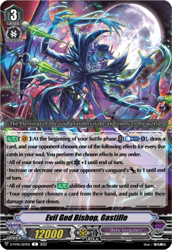 (257) Cardfight Vanguard History Collection Single: Evil God Bishop, Gastille [V Format]  Common