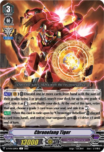 (259) Cardfight Vanguard History Collection Single: Chronofang Tiger [V Format]  Common
