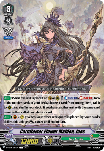(265) Cardfight Vanguard History Collection Single: Cornflower Flower Maiden, Ines [V Format]  Common