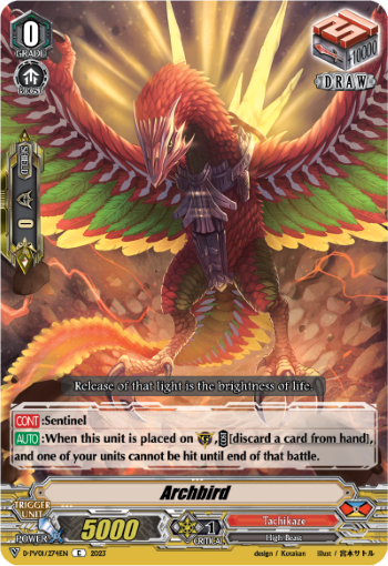 (274) Cardfight Vanguard History Collection Single: Archbird [V Format]  Common