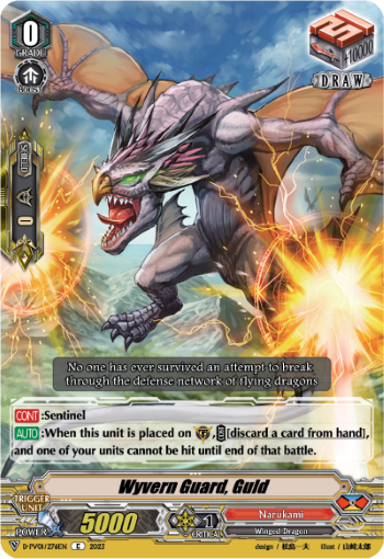 (276) Cardfight Vanguard History Collection Single: Wyvern Guard, Guld [V Format]  Common