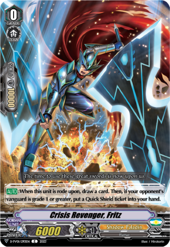 (293) Cardfight Vanguard History Collection Single: Crisis Revenger, Fritz [V Format]  Common