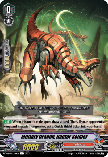 (298) Cardfight Vanguard History Collection Single: Military Dragon, Raptor Soldier [V-Format]  Common