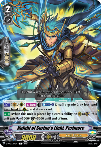 (317) Cardfight Vanguard History Collection Single: Knight of Spring's Light, Perimore [V Format]  Common